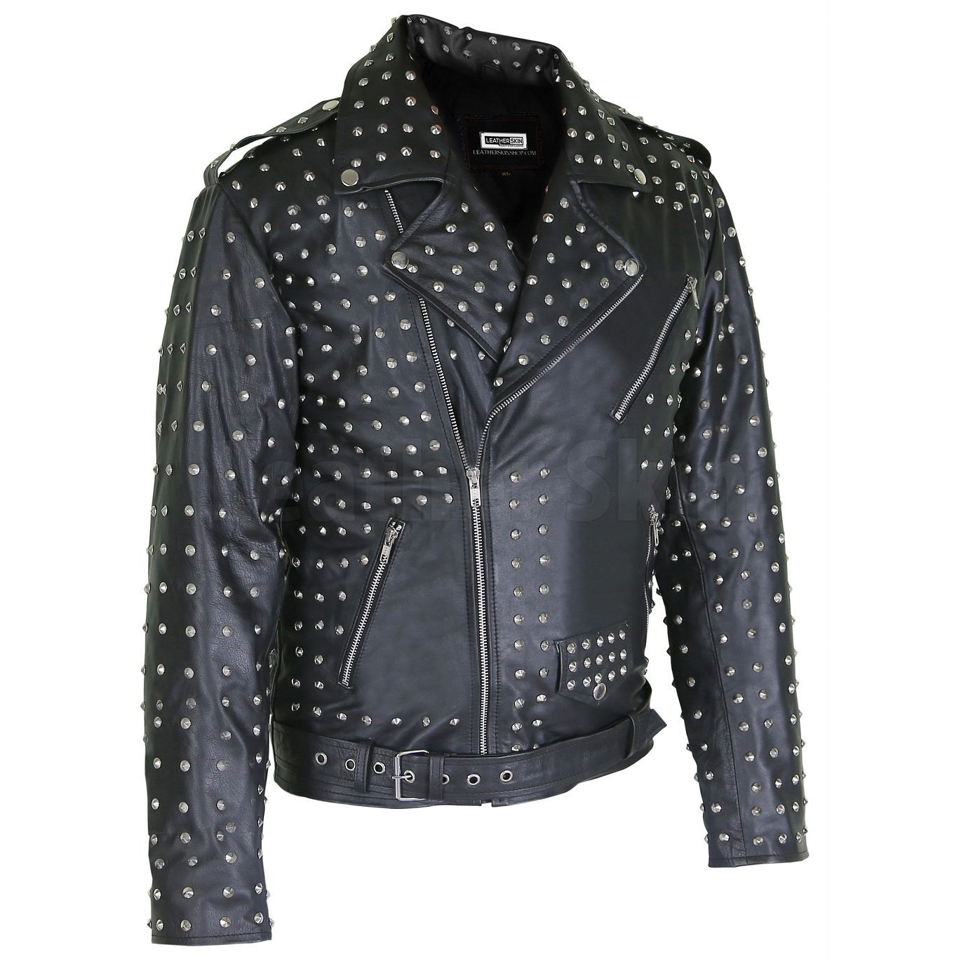 Leather jacket sale with spikes mens