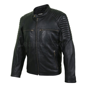black genuine leather jacket mens