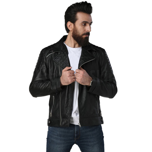 Home / Products / Men's Black Biker Leather Jacket