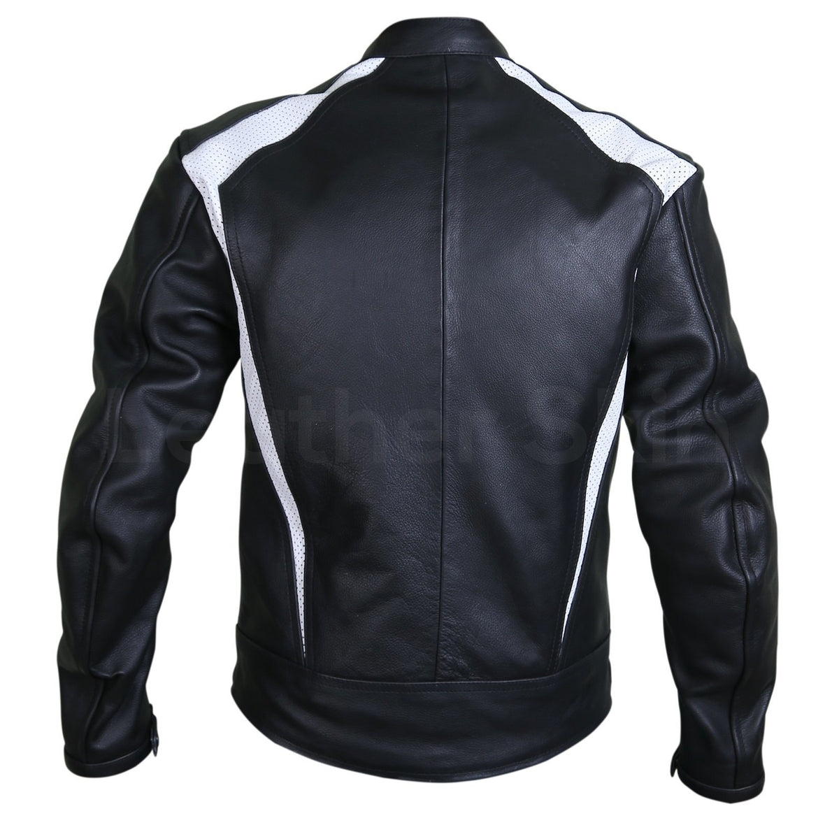 back of motorcycle leather jacket black mens