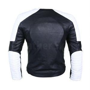 Men Black Brando Belted Biker Motorcycle Authentic Cow Skin Leather Jacket