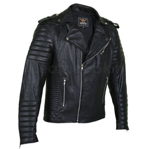 black biker leather jacket mens