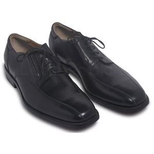derby black shoes with vamp border