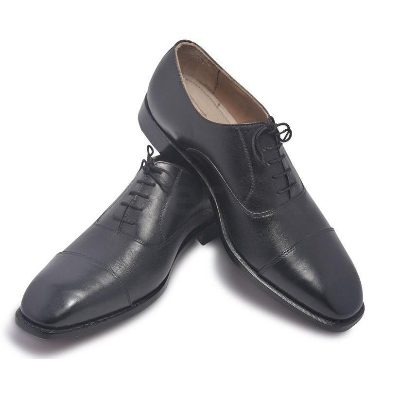 Men Black Formal Laces Genuine Leather Shoes