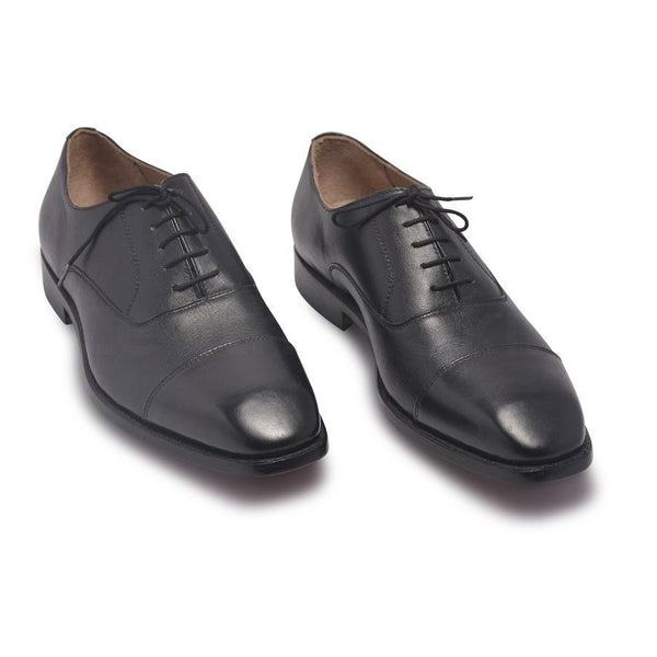 Men Black Formal Laces Genuine Leather Shoes