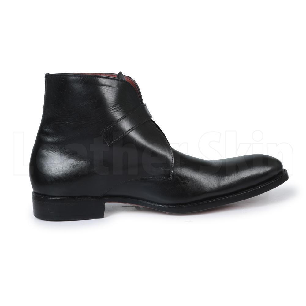 mens dress boots pointed toe Men Real Leather Pointed Toe Ankle Boot Zipper Dress Shoes Chelsea Boot High Top
