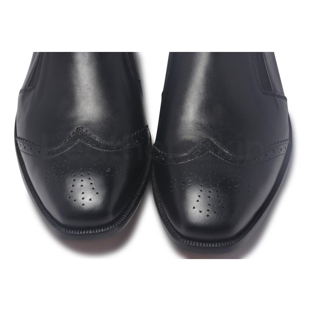 black brogue leather shoes for men