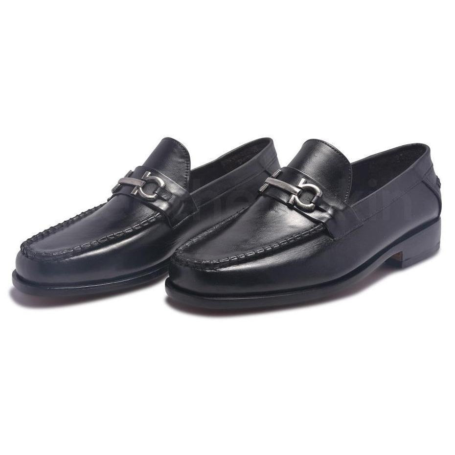 Black Loafer with Metal Decoration