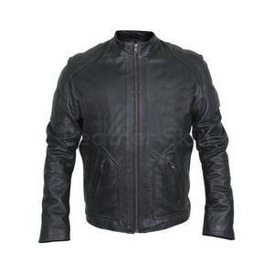 mens padded genuine motorcycle leather jacket