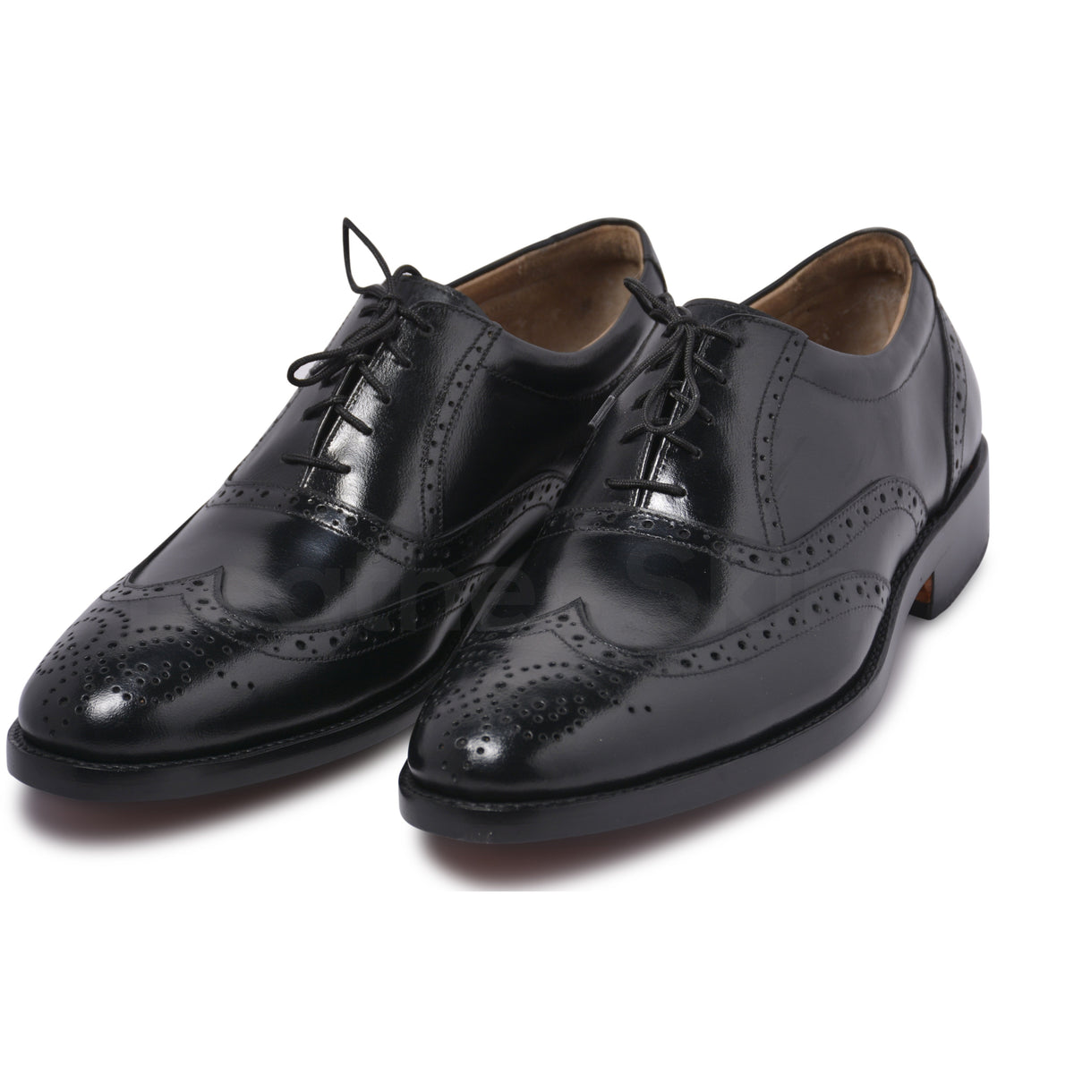Men Black Oxford Brogue Wingtip Genuine Leather Shoes - US 12.5 Men Black Oxford Brogue Wingtip Genuine Leather Shoes - US 12.5