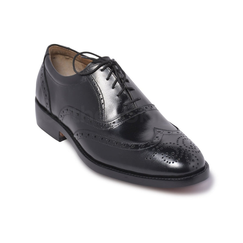 Home / Products / Men Black Oxford Brogue Wingtip Genuine Leather Shoes