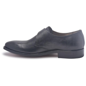 black leather shoes in monk style