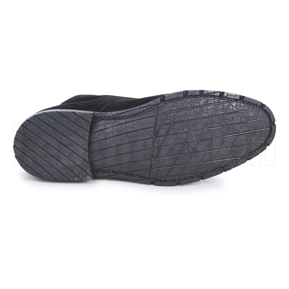 Men Black Suede Lace up Ankle Genuine Leather Boots