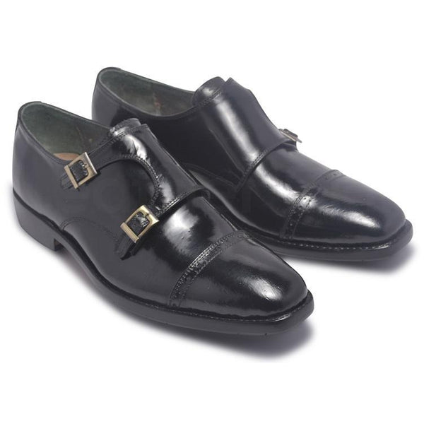 Home / Products / Men Black Monk Strap Genuine Leather Shoes