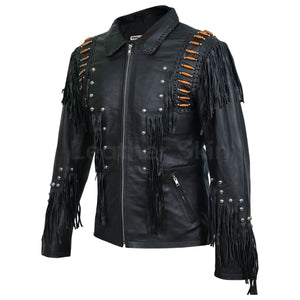 punk studded leather jacket mens