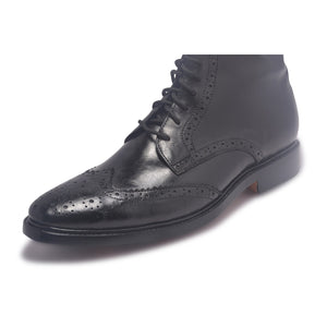 wingtip brogue leather boots for men