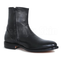 Home / Products / Men Black Zipper Ankle Genuine Leather Boots