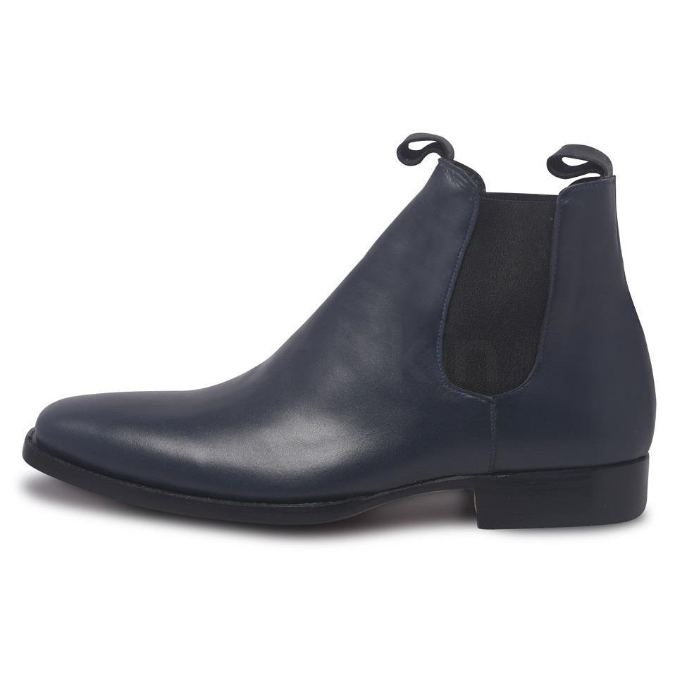 blue Chelsea leather boots