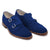 Men Blue Double Monk Suede Leather Shoes