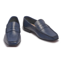 Home / Products / Men Blue Penny Loafer Slip-On Genuine Leather Shoes