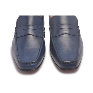 blue loafer leather shoes mens