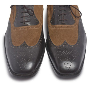 Wingtip Brogue Two Tone Leather Shoes