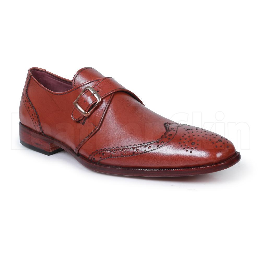 Handmade men maroon leather shoes, men wingtip brogue toe shoe, wedding  shoe men