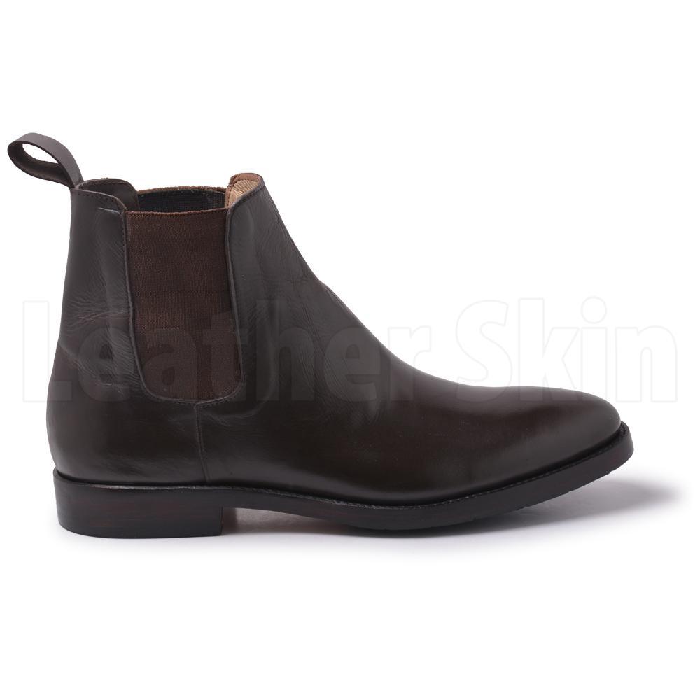 Men Brown Chelsea Genuine Leather Boots brown