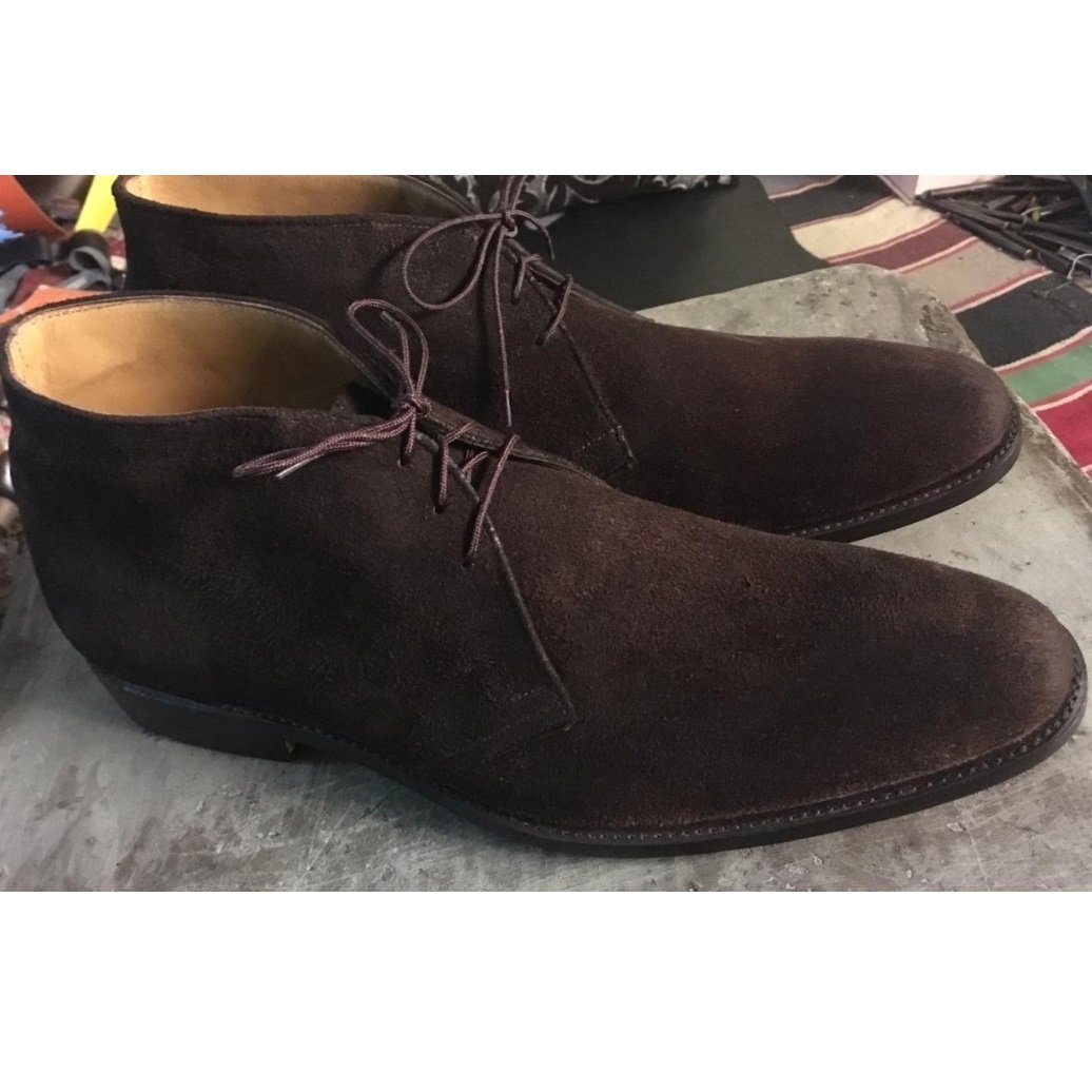Men Brown Chukka Suede Leather Boots