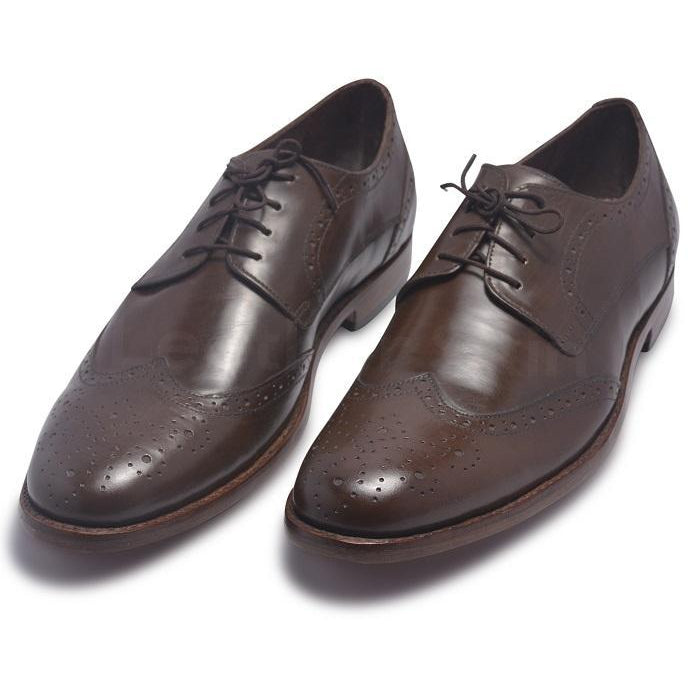 Brogue Derby Leather Shoes