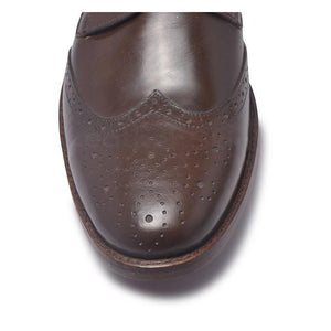 Brogue design on Toe for Brown Leather Shoe