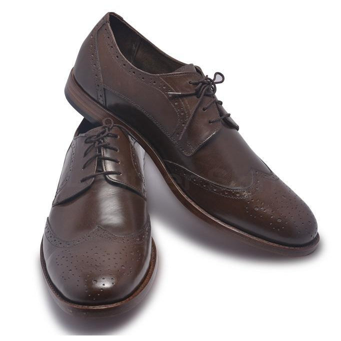 Men Leather Shoes with Brogue Toe