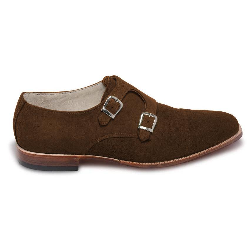 Finsbury Classic Range Dark-Brown-Suede cheapest Handmade Double-Monk Shoes