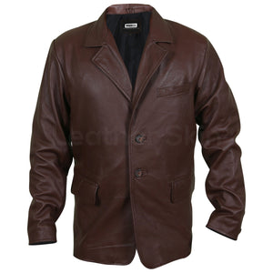 brown leather coat mens