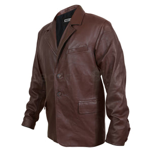brown genuine leather coat for men