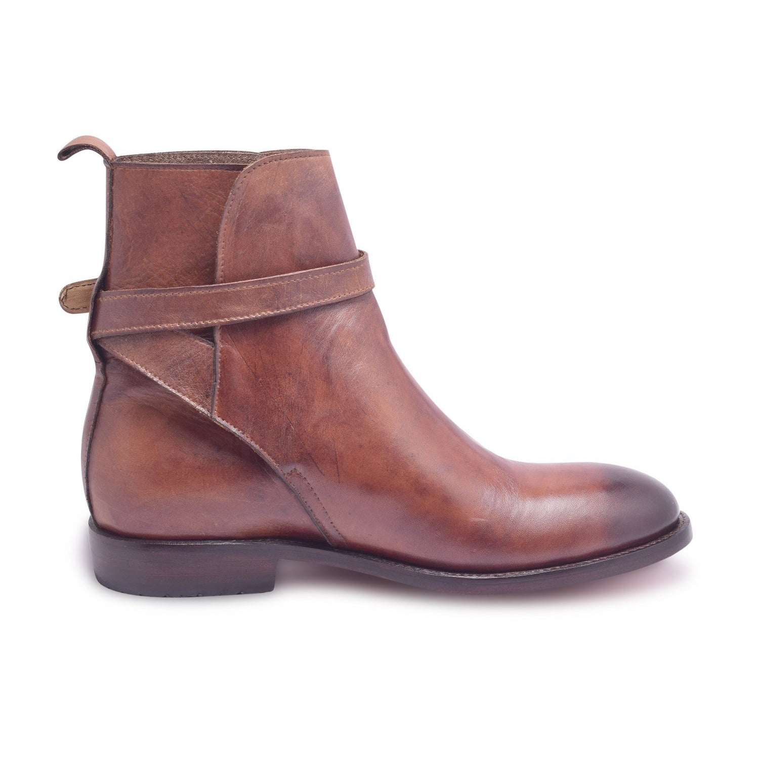 Men Brown Jodhpurs Genuine Ankle Leather Boots