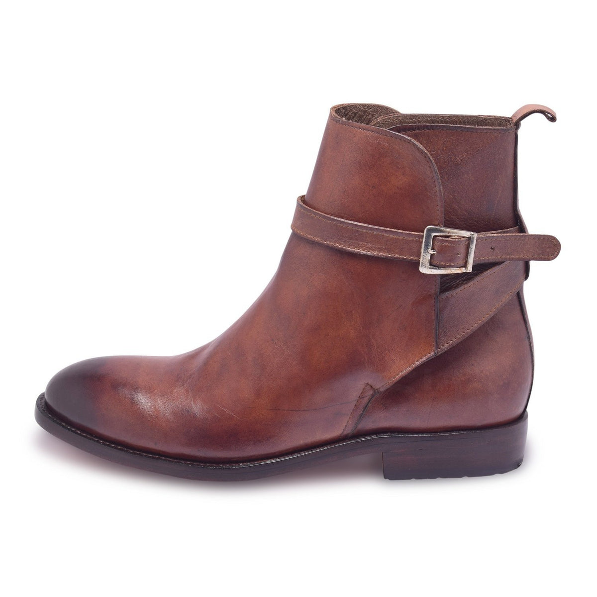 Men Brown Jodhpurs Ankle Leather Boots