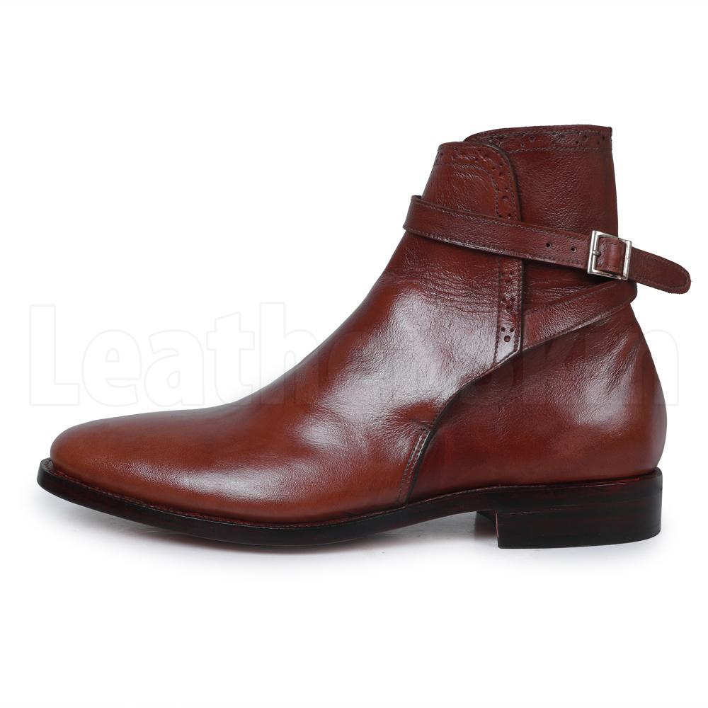 Men Brown Jodhpurs Genuine Leather Boots