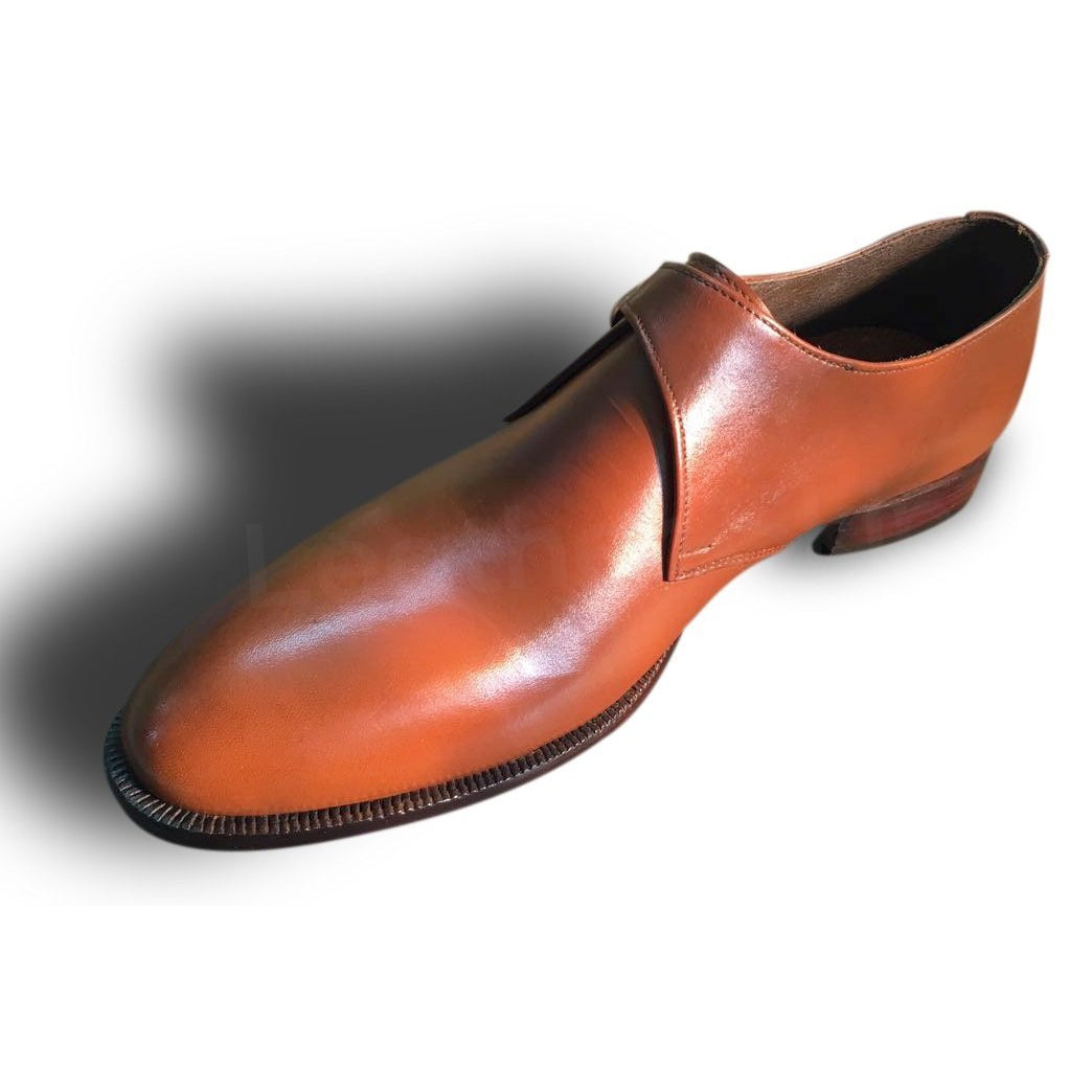Single Brown Monk Leather Shoes