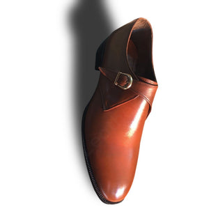 brown monk leather shoes for men