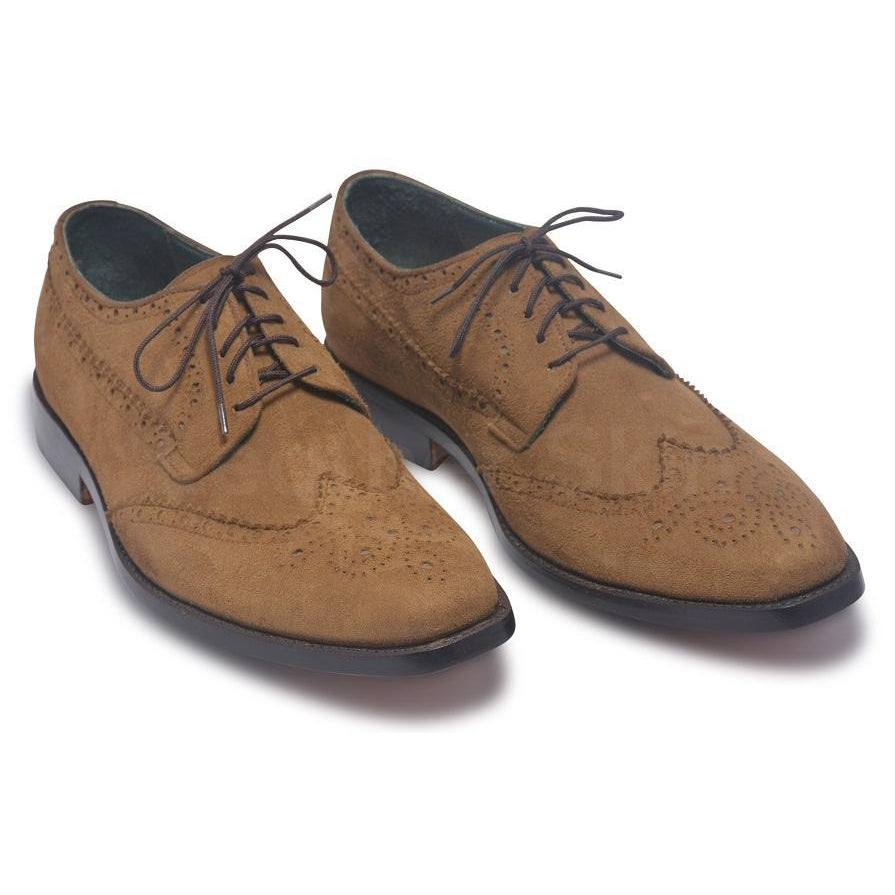 Men Brown Suede Leather Shoes with Laces - US 5.5 Men Brown Suede Leather Shoes with Laces - US 5.5