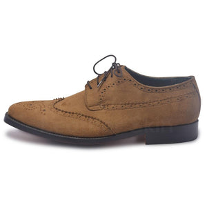 derby leather shoes in brown color
