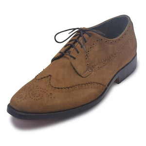 brown wingtip suede leather shoes