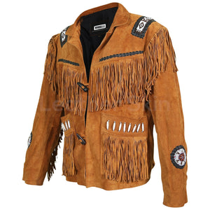 western jacket with beads mens