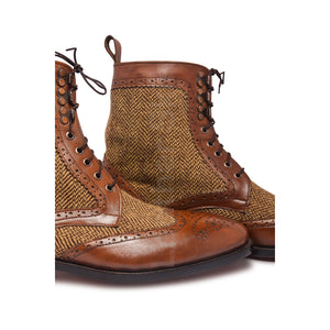 Two Tone Derby Leather Boots