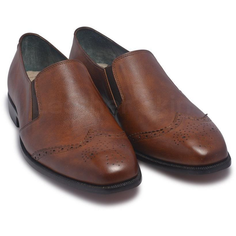 Tan Brown Loafers For Men In Genuine Leather