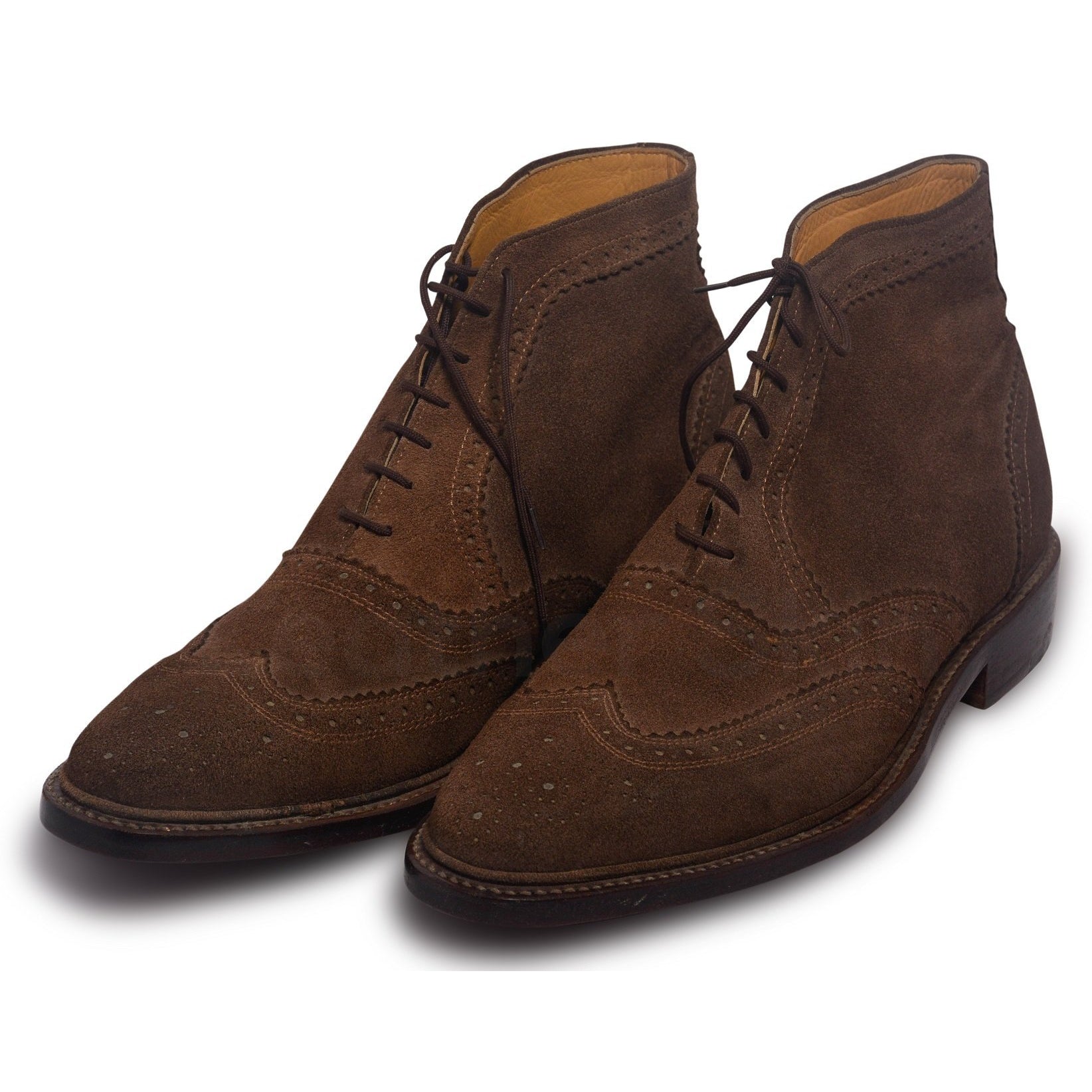 Men Brown Ankle Lace Up Suede Leather Boots - US 6 Men Brown Ankle Lace Up Suede Leather Boots - US 6