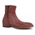 Men Brown Zipper Zipped Suede Leather Boots