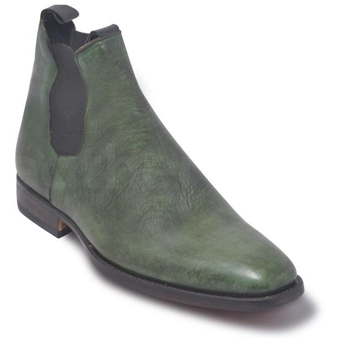 army green leather boots