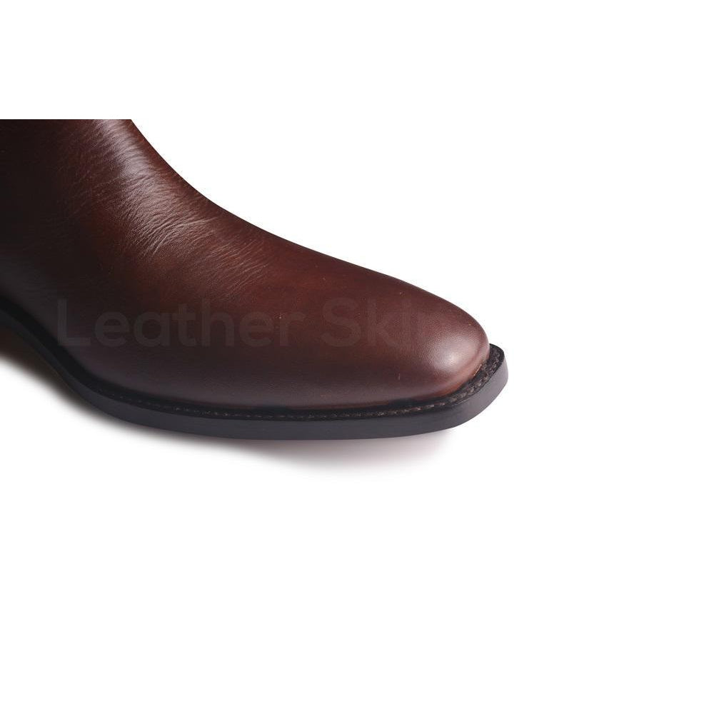 Toe for Brown Chelsea Leather Boots